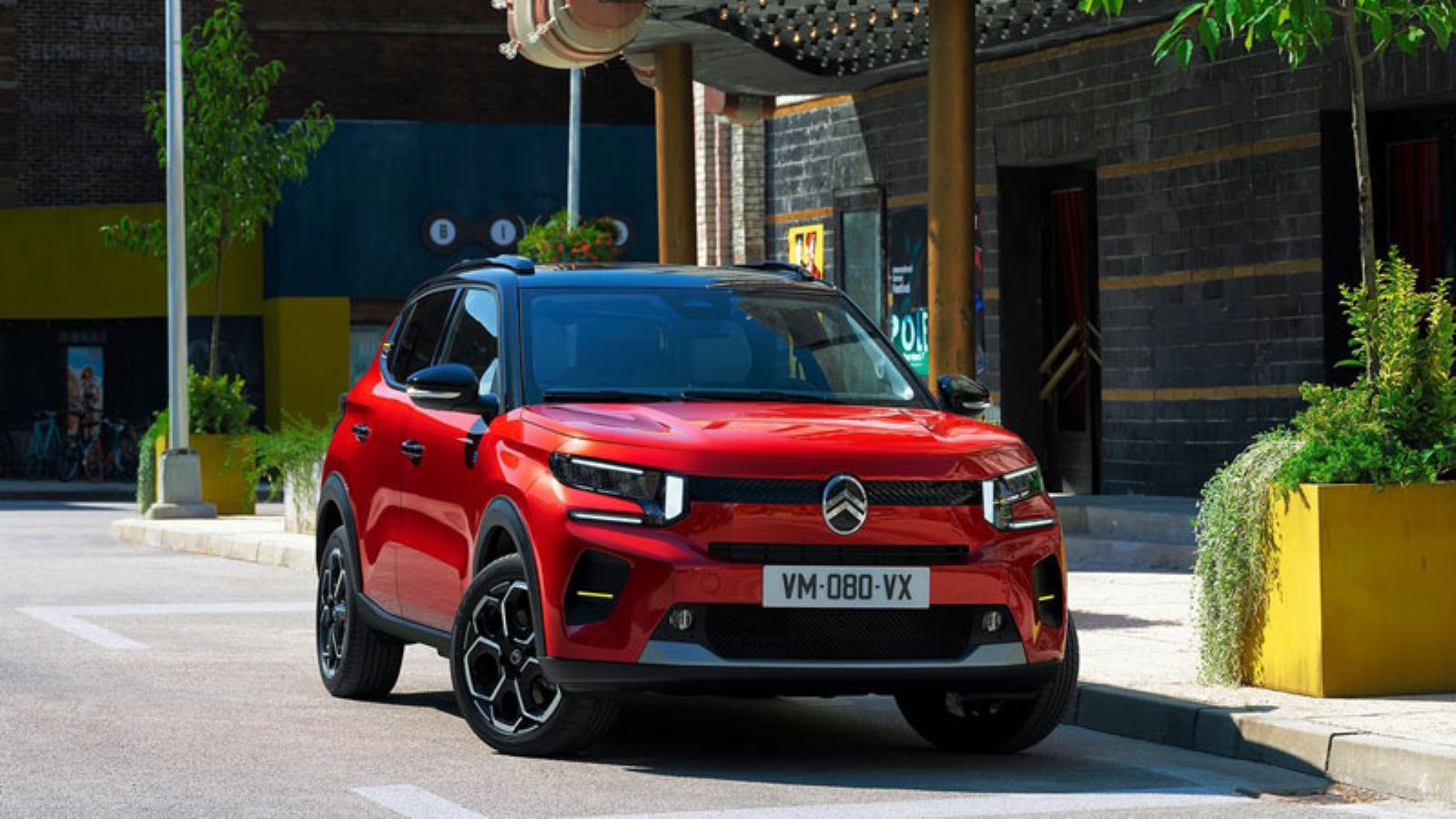 Το Citroen e-C3 από εμπρός, δεξιά γωνία