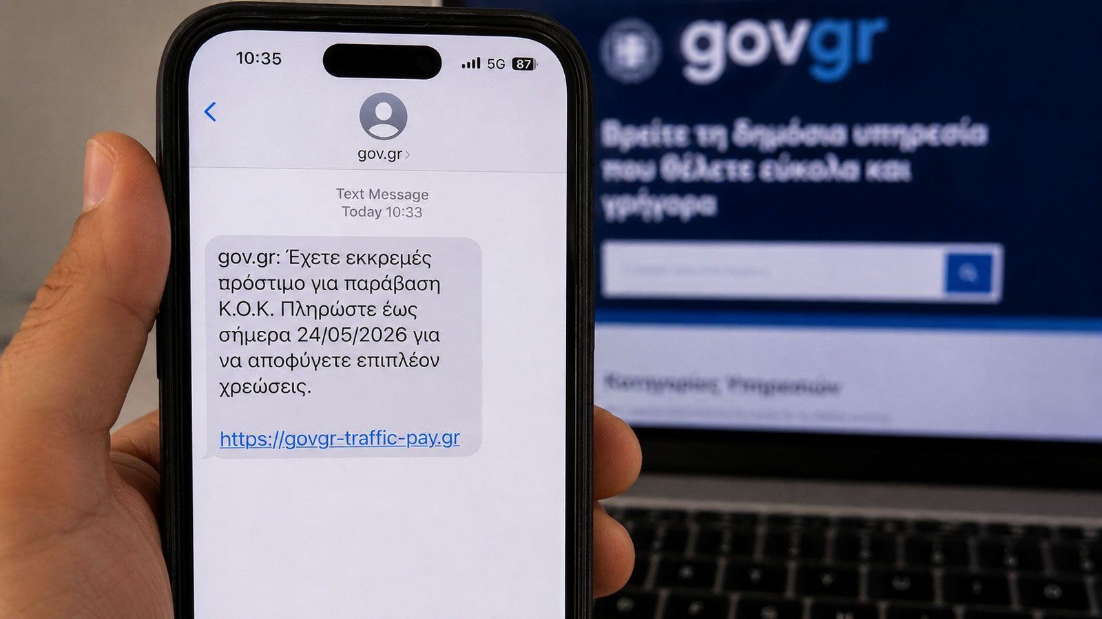 Επιτήδειοι χρησιμοποιούν το όνομα του gov.gr για να παγιδεύσουν οδηγούς