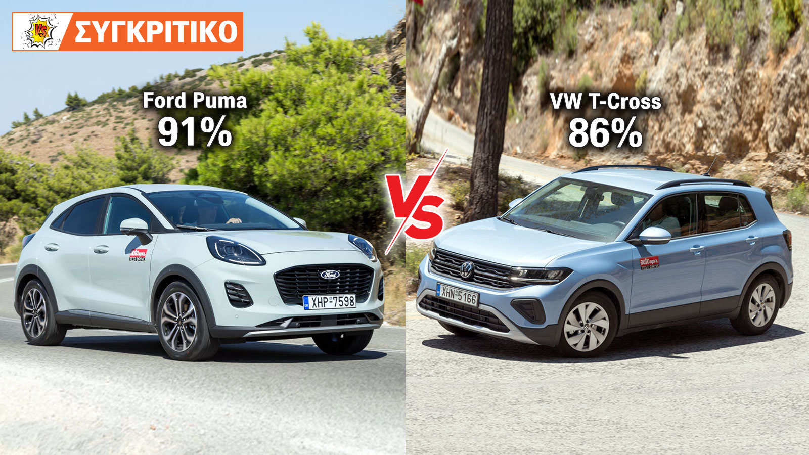 Ford Puma VS Volkswagen T-Cross Συγκριτικό