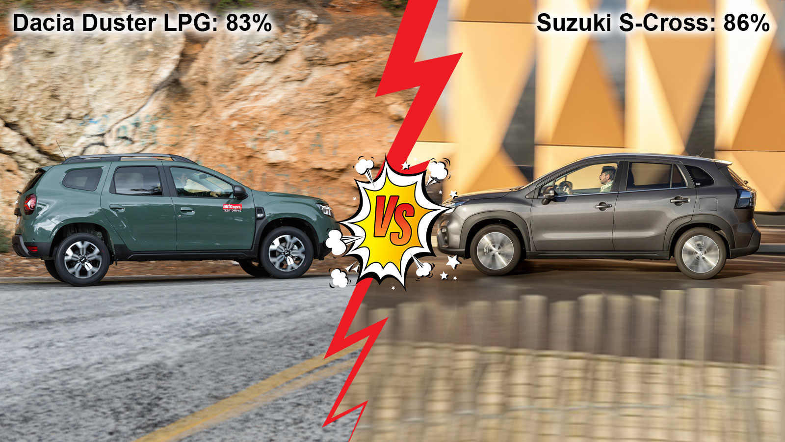 Dacia Duster VS Suzuki Sx4 S-Cross 129ps Συγκριτικό