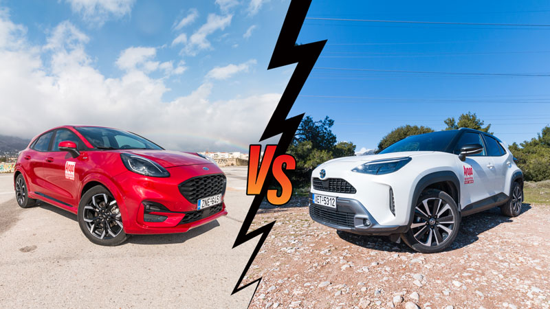 Ford Puma 125ps Automatic VS Toyota Yaris Cross Hybrid 4X4 Συγκριτικό