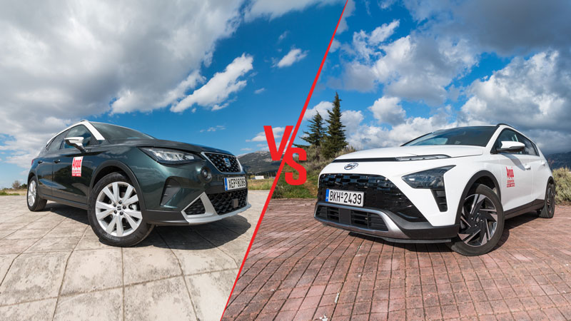 Seat Arona 110ps VS Hyundai Bayon 100ps Συγκριτικό