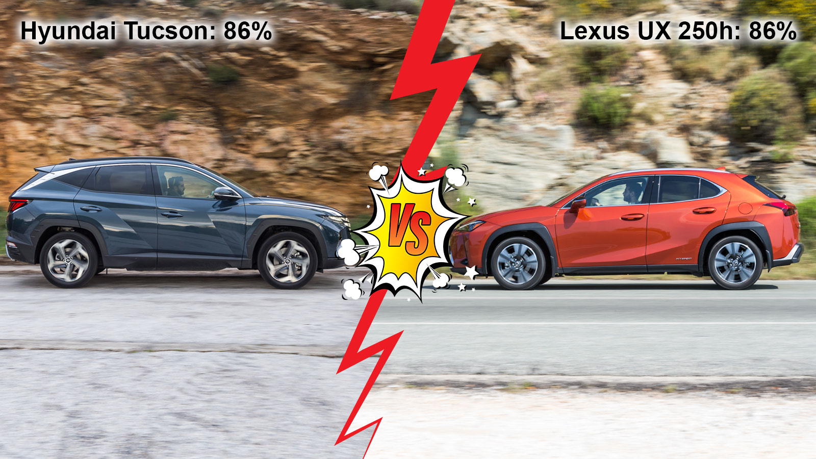 Hyundai Tuscon Hybrid 4x4  230ps VS Lexus Ux Hybrid 4x4 184ps Συγκριτικό