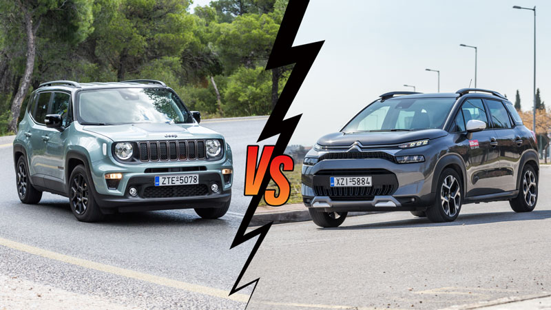 Jeep Renegade 130ps Automatic VS Citroen C3 Aircross 130ps Automatic Συγκριτικό