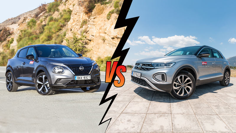 VW T-Roc 150ps Automatic VS Nissan Juke 145ps Automatic Συγκριτικό