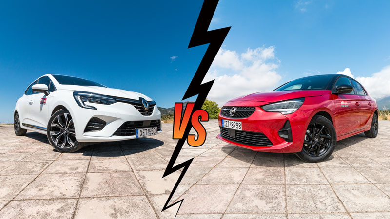 Opel Corsa 100ps VS Renault Clio 90ps Συγκριτικό