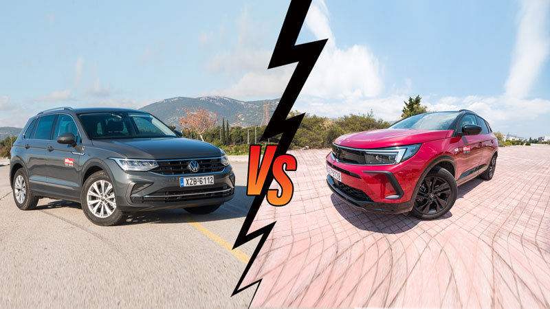 Opel Grandland 130ps VS Volkswagen Tiguan 130ps Συγκριτικό