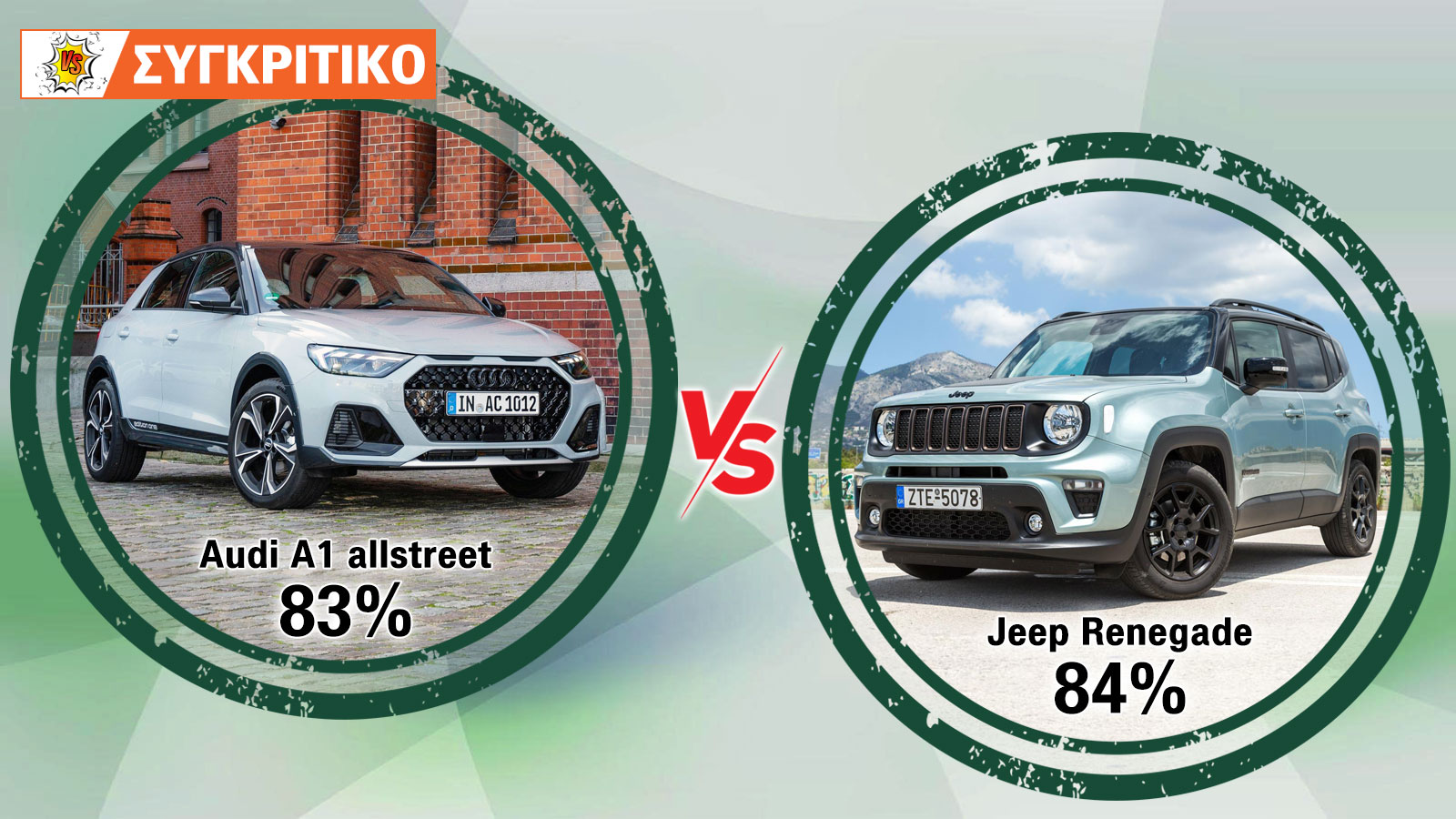 Audi A1 150ps Automatic VS Jeep Renegade Συγκριτικό