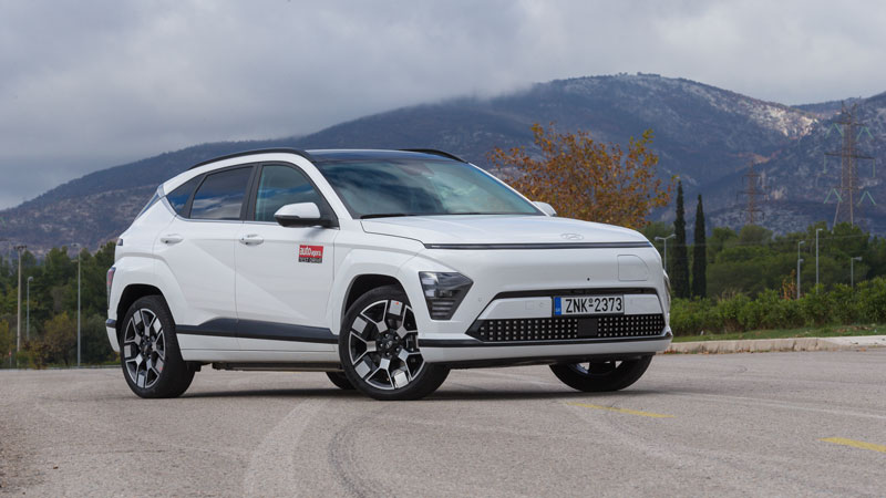 H κλειστή μπροστά μάσκα του Hyundai Kona Electric ξεχωρίζει την αμιγώς ηλεκτρική έκδοση από τις υπόλοιπες