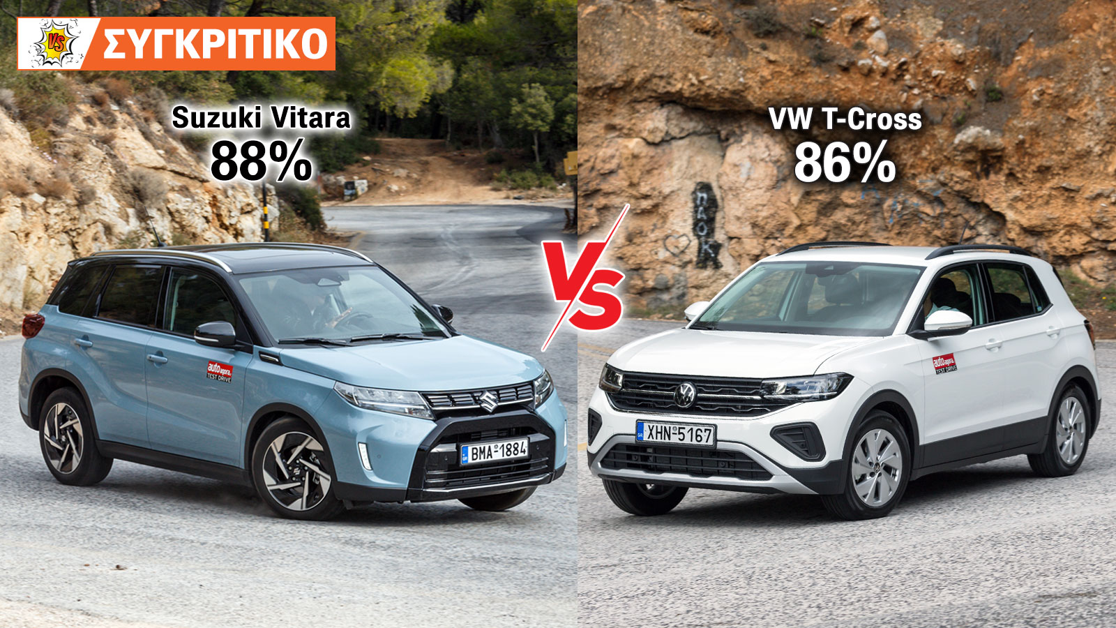 Suzuki Vitara 129 PS VS VW T-Cross 116 PS: Αποτέλεσμα έκπληξη