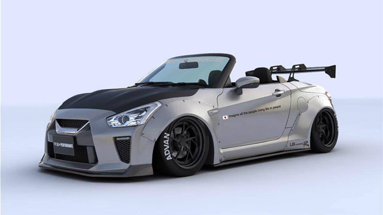 Gtr mini. Daihatsu Copen GTR. Daihatsu Copen GTR Kit. Daihatsu Copen от Liberty walk. Honda s660 Nissan GTR.