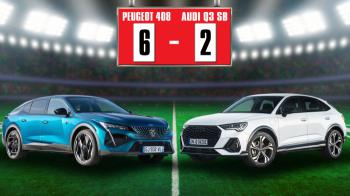 Συγκρίνουμε Peugeot 408 Hybrid 225 PS με Audi Q3 SB 45 TFSIe Συγκρίνουμε Peugeot 408 Hybrid 225 PS με Audi Q3 SB 45 TFSIe