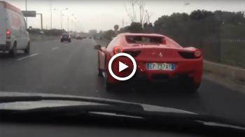 VIDEO: Ferrari 458 την πατάει άσχημα στη βροχή