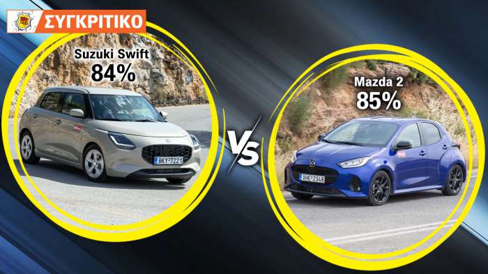 Mazda 2 VS Suzuki Swift Συγκριτικό