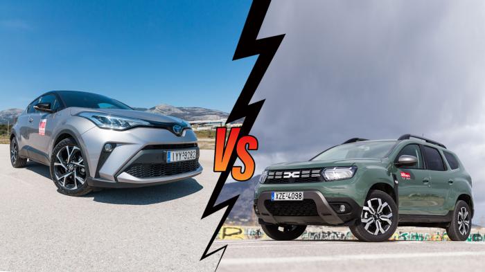 Dacia Duster 130ps VS Toyota C-HR Hybrid 122ps Συγκριτικό