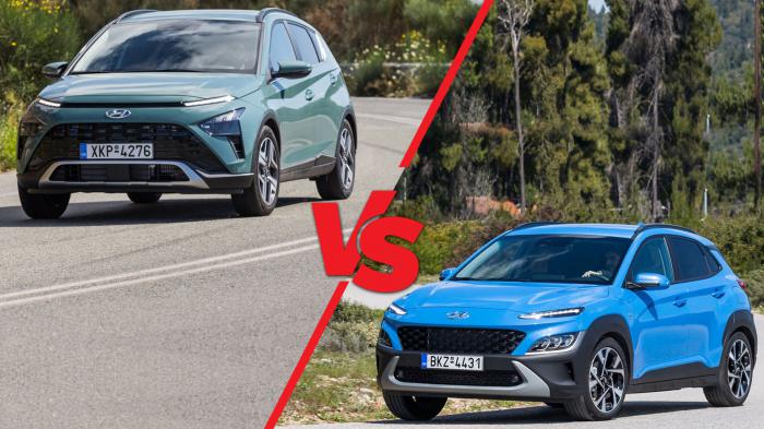 Hyundai Bayon 1,0 VS Kona 1,0: Ίδια κατηγορία, διαφορετικά οχήματα!