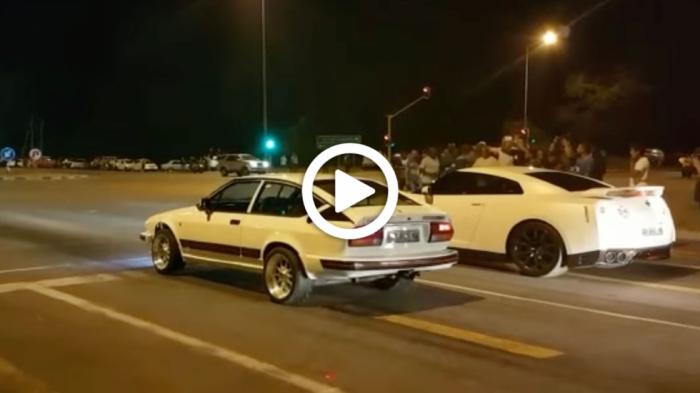 Alfetta GTV6 πέρασε πριονοκορδέλα ένα Nissan GT-R [video]