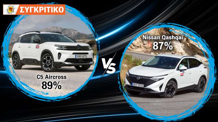 Citroen C5 Aircross VS Nissan Qashqai Συγκριτικό 