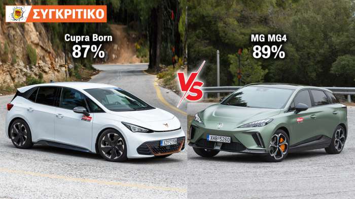 Cupra Born 231 PS VS MG MG4 204 PS 