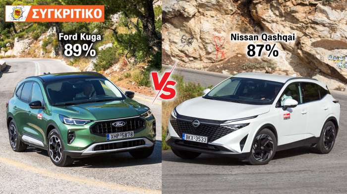 Ford Kuga 186 PS VS Nissan Qashqai 158 PS Αυτόματα 