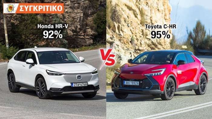 Honda HR-V VS Toyota C-HR Συγκριτικό 