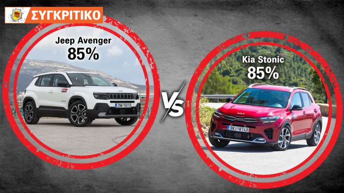 Jeep Avenger 100 PS VS Kia Stonic 100 PS 