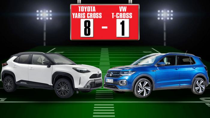 Toyota Yaris Cross vs VW T-Cross: Σαρωτικά καλύτερο το Yaris Cross
