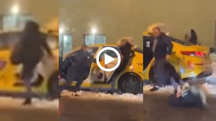 Ταξιτζής πέταξε πελάτισσα που του χτύπησε το αυτοκίνητο [video]