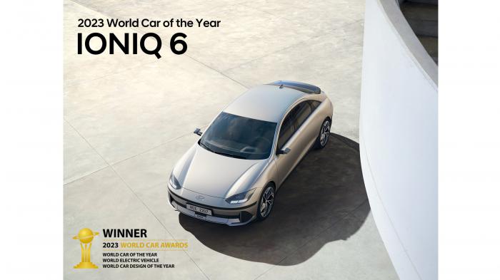 Το Hyundai IONIQ 6 ανακηρύχθηκε World Car of the Year, World Electric Vehicle και World Car Design of the Year 