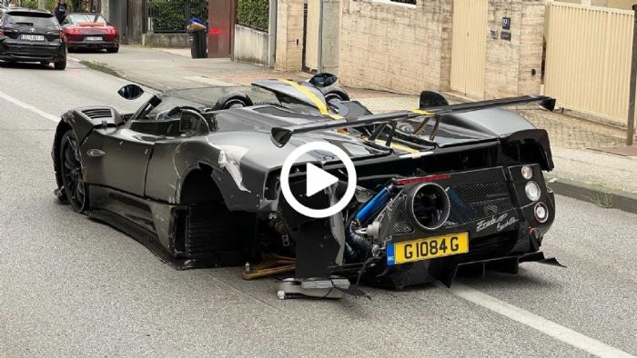 Η Υπερσπάνια Pagani Zonda HP Barchetta σκάει πάνω σε Fiesta [video]