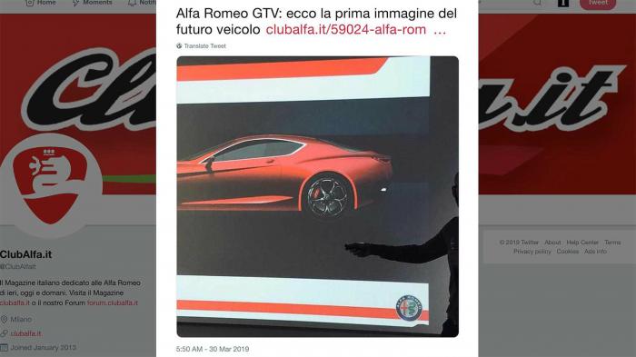 Η πρώτη διαρροή της επερχόμενης Alfa Romeo GTV είναι γεγονός με ένα σημείο του πίσω μέρους να έρχεται στο φως της δημοσιότητας.