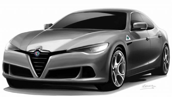 Η Alfa Romeo Alfetta θα ανταγωνιστεί την BMW Σειρά 5. Εδώ τι βλέπουμε σε επεξεργασμένη εικόνα από την RennaDesign.