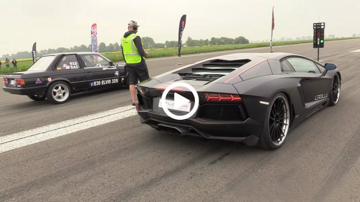 BMW Ε30 ξετρύπησε Lamborghini Aventador LP700 [video]