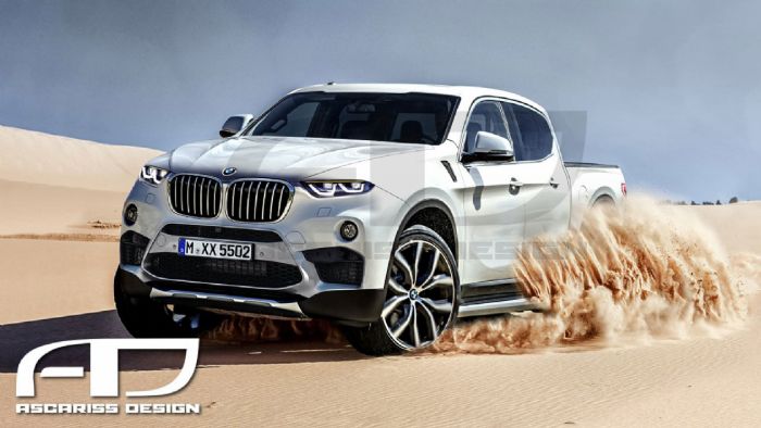 Δεν θα δούμε Pick-Up από τη BMW προς το παρόν. Εδώ η ψηφιακά επεξεργασμένη εικόνα των σχεδιαστών της Asscariss Design για το Pick-Up της BMW.