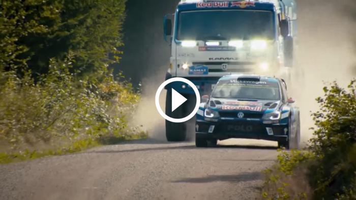 Φορτηγό Dakar τα βάζει με VW Polo WRC [video]