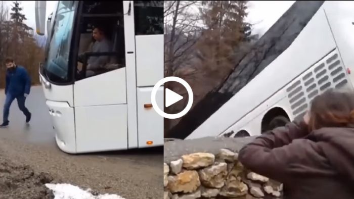 Γιαλαντζί λεωφορειατζής έριξε τους επιβάτες στο χαντάκι [video] 