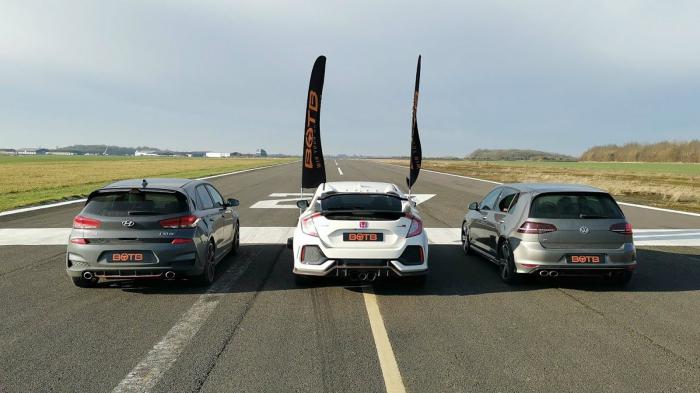 Honda Civic Type R vs Golf R vs Hyundai i30N [video]