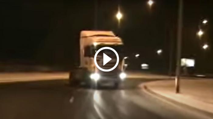 Μύστης φορτηγατζής κάνει «πλατείες» με το Scania [video]