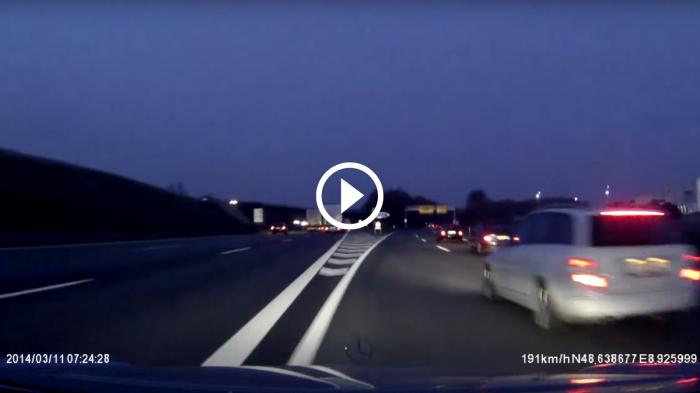 Πήγαινε με 200km/h και τον έκλεισε ο μπροστινός! [video]